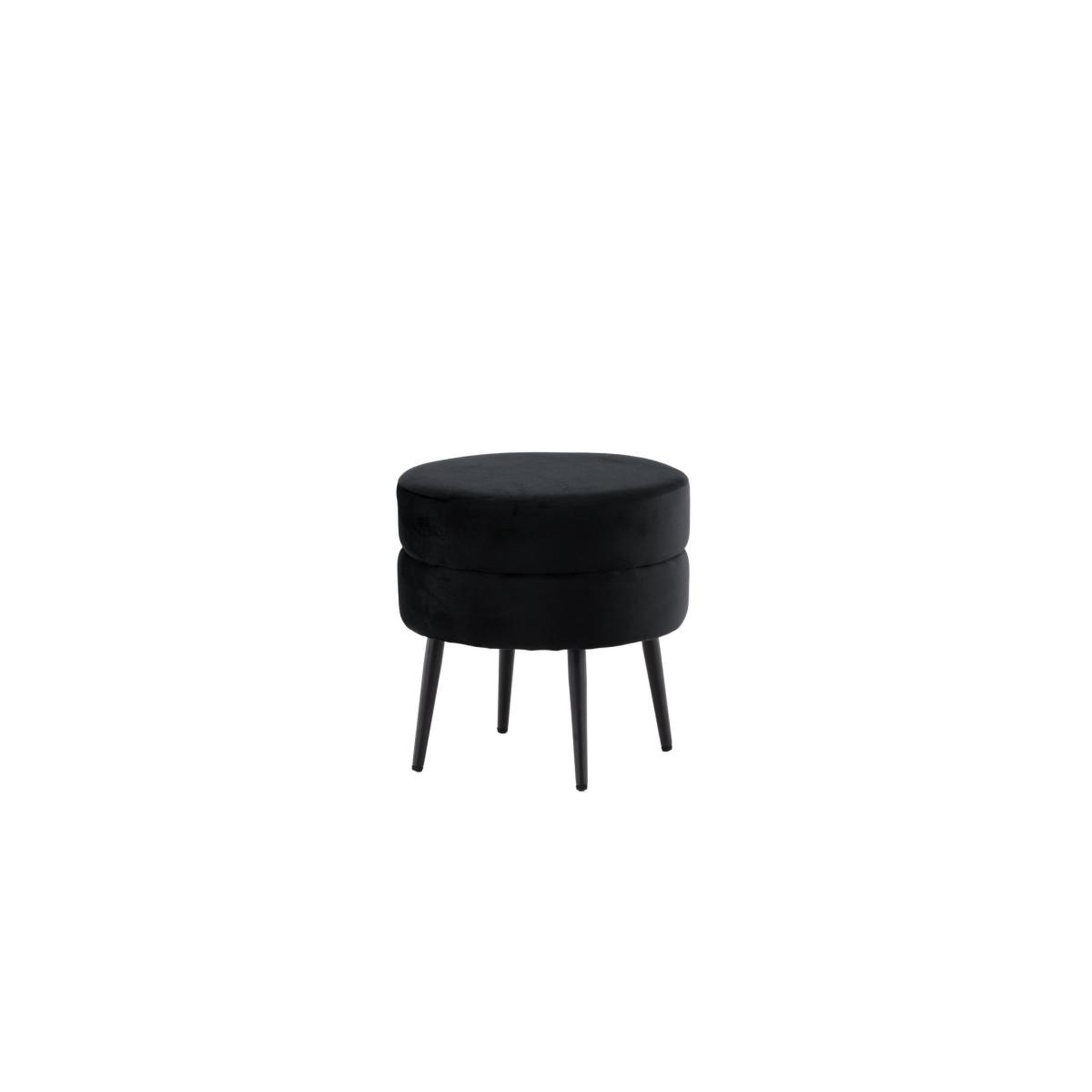 Voir la diapositive 3 : Paris Prix Pouf design en velours  pot  40cm noir