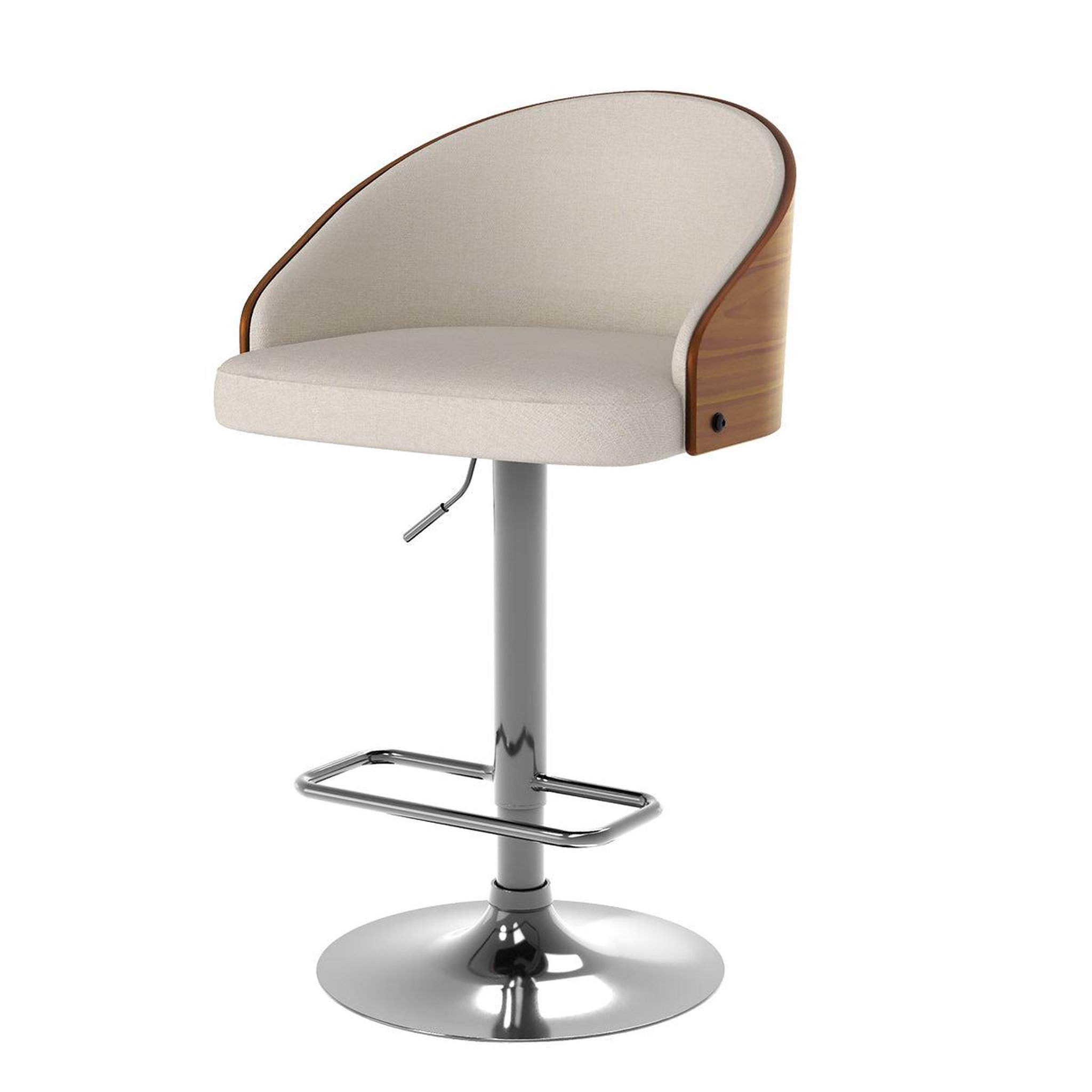 MAISON PAVANE Chaise de bar réglable 63/84 cm en tissu beige-carmelo