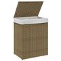 Voir la diapositive 4 : VIDAXL Panier a linge avec couvercle 46x33x60 cm resine tressee