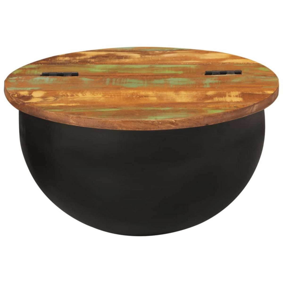 VIDAXL Table basse noir 50x27 cm bois de recuperation massif