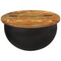 Voir la diapositive 2 : VIDAXL Table basse noir 50x27 cm bois de recuperation massif