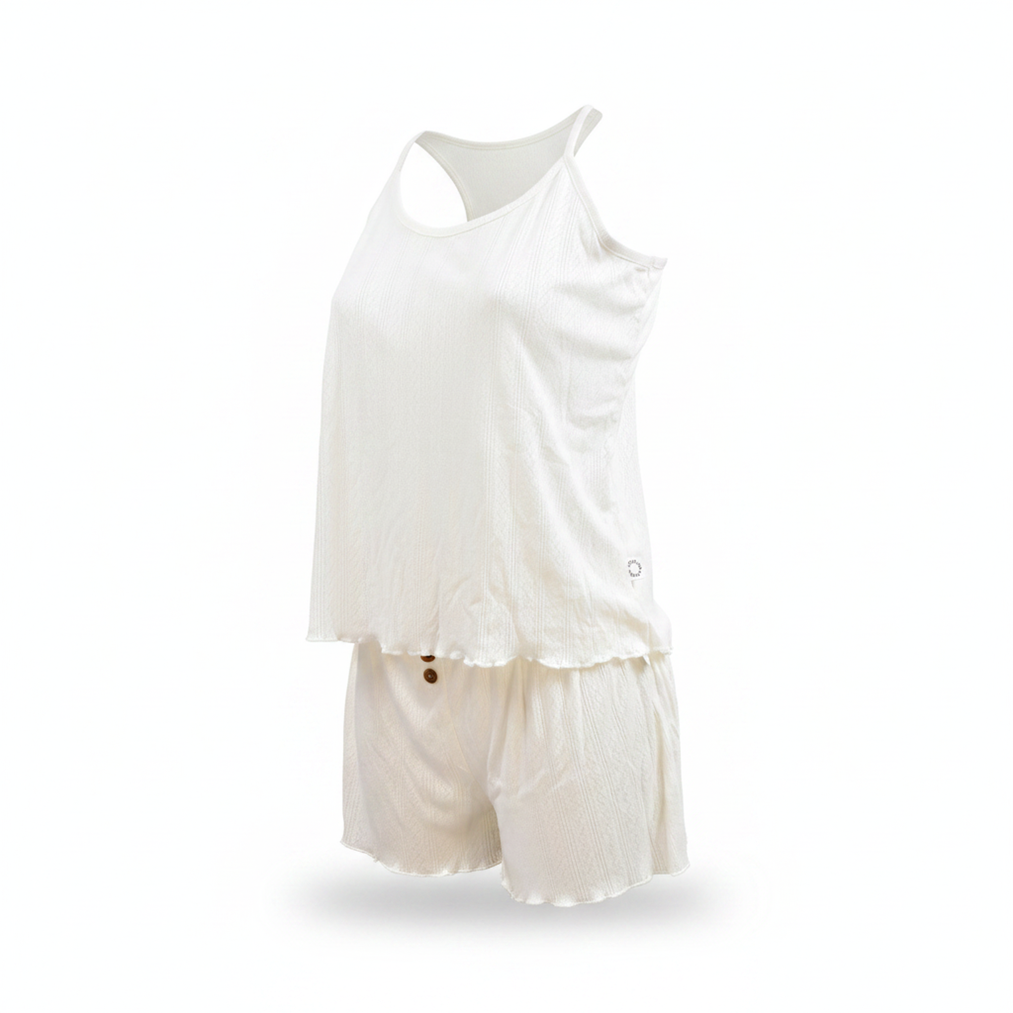 Voir la diapositive 1 : OZABI Infinitif paris ensemble pyjama short femme débardeur et short maille douce