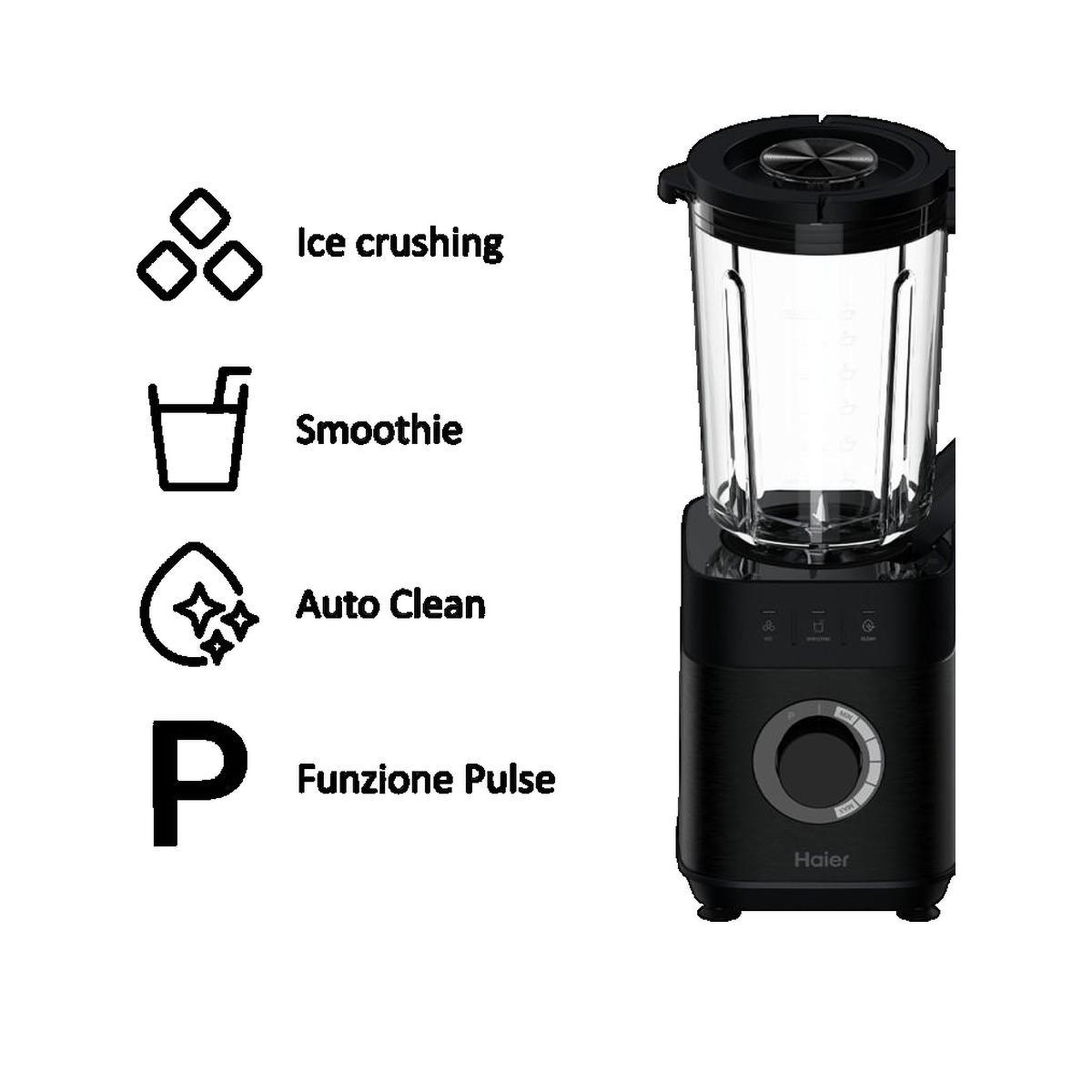 Voir la diapositive 2 : HAIER Blender Haier 8059019065861 verre et acier inoxydable 2 L