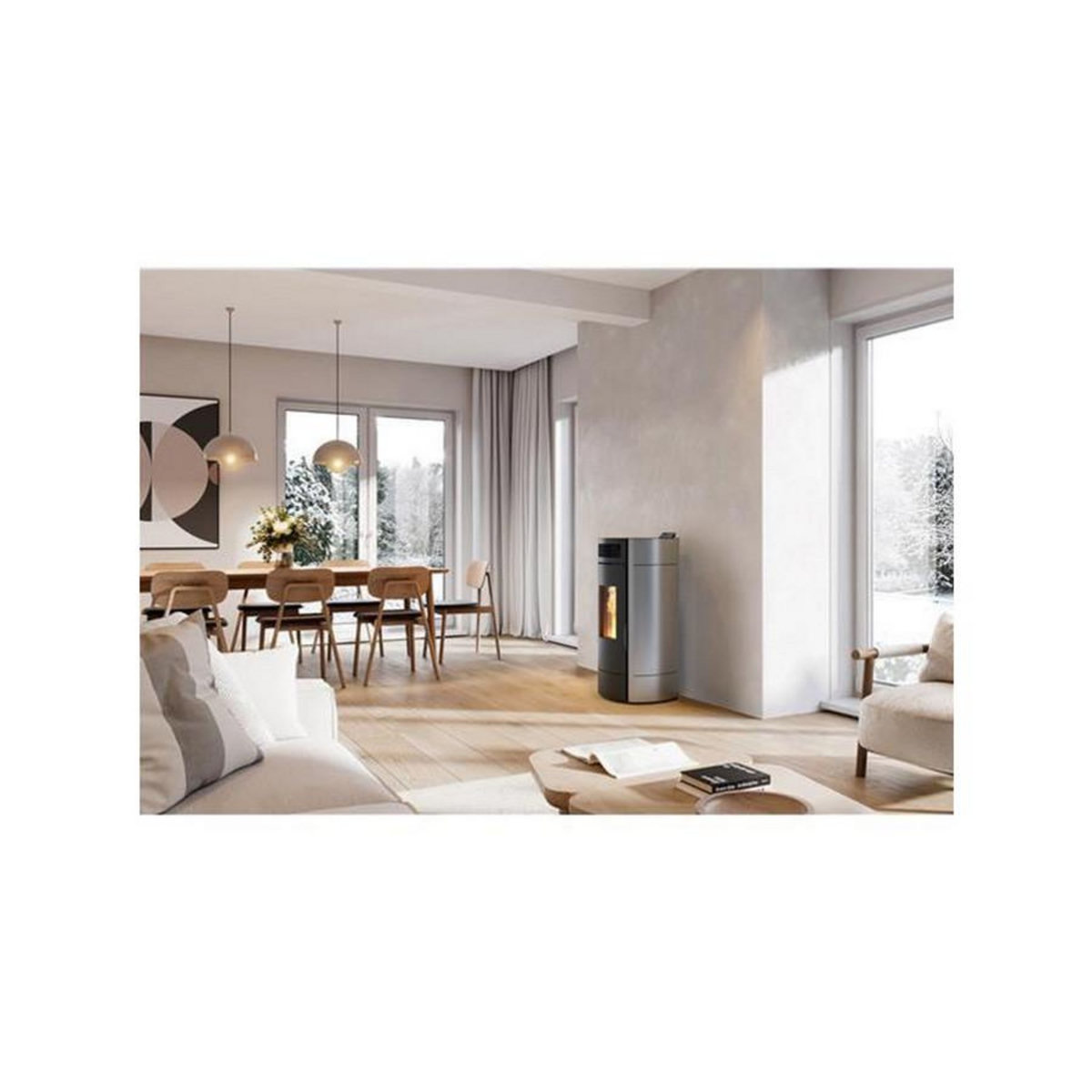 Invicta Poêle à granulés de bois 9.5kw gris - P941978