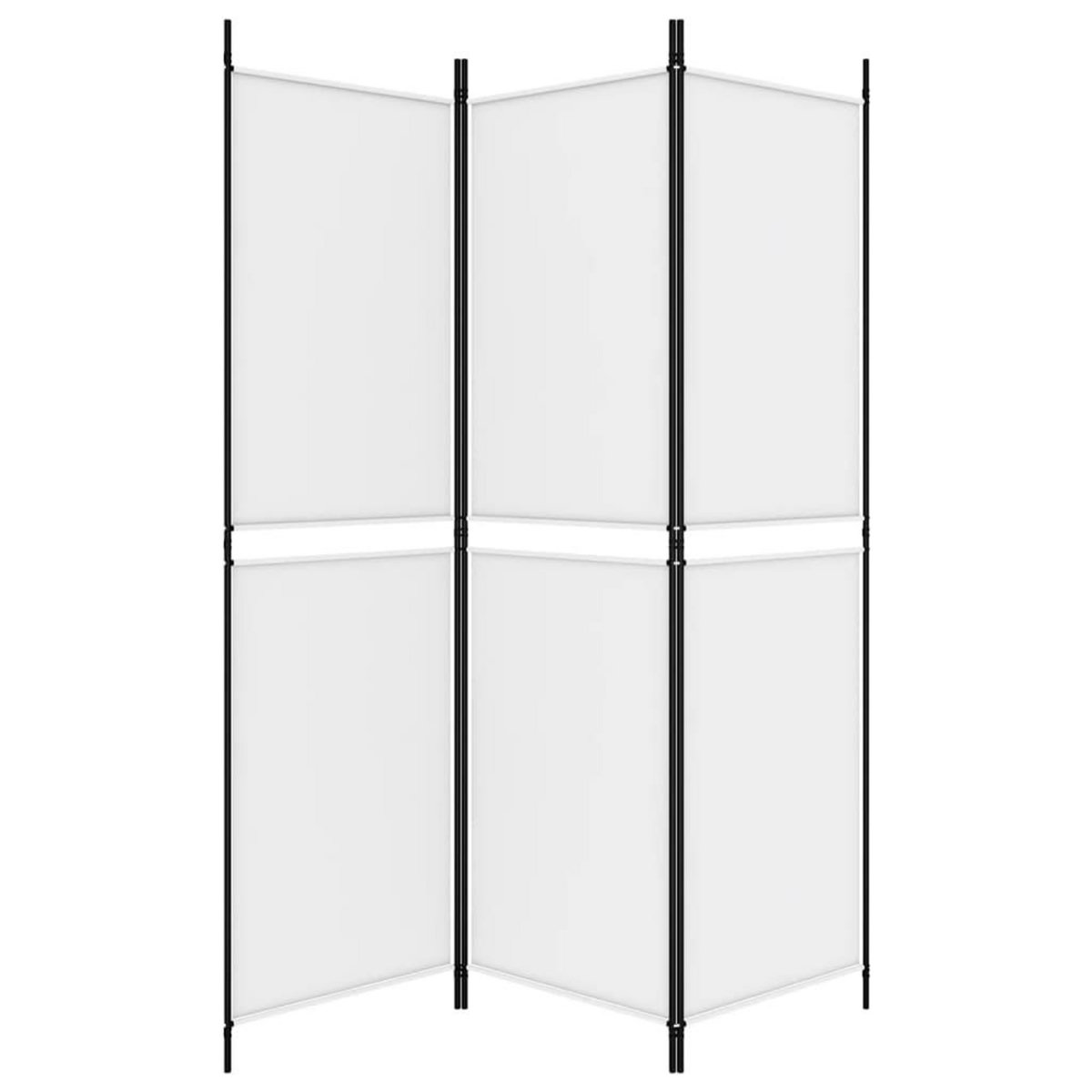VIDAXL Cloison de separation 3 panneaux Blanc 150x180 cm Tissu