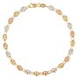 Voir la diapositive 1 : L'ATELIER D'AZUR Bracelet 3 Ors - Or Tricolore - Grain de Café Jaune, Blanc et Rose - Femme
