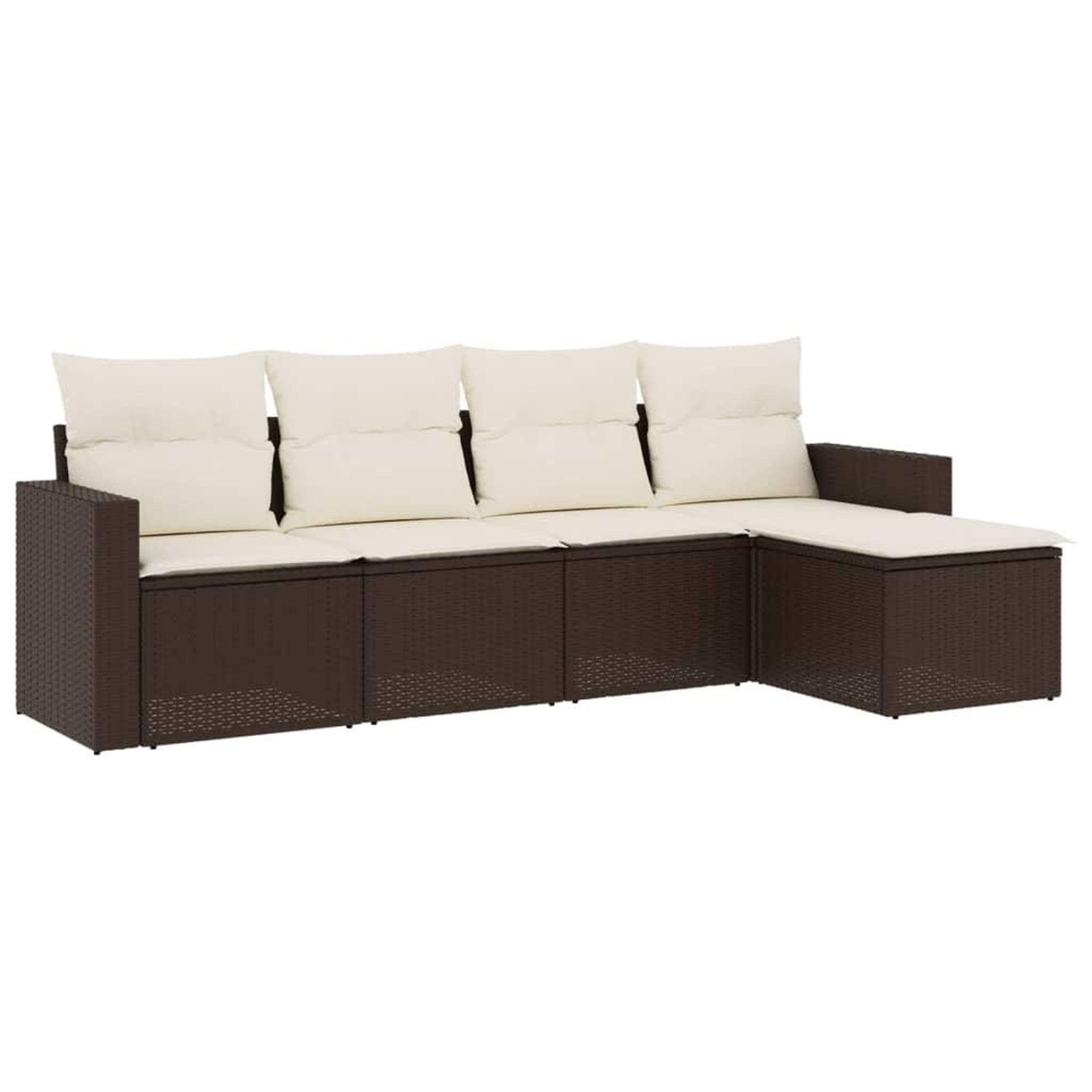 Voir la diapositive 2 : VIDAXL Salon de jardin avec coussins 5 pcs marron resine tressee