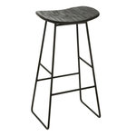 Paris Prix Tabouret de Bar en Bois  Teck  74cm Noir