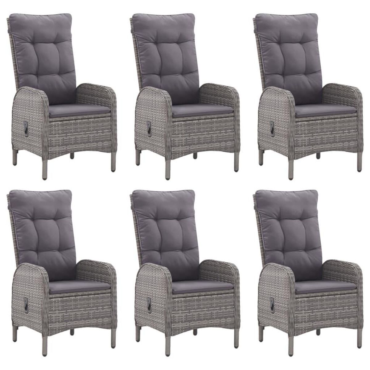 VIDAXL Ensemble a manger de jardin 7 pcs Gris