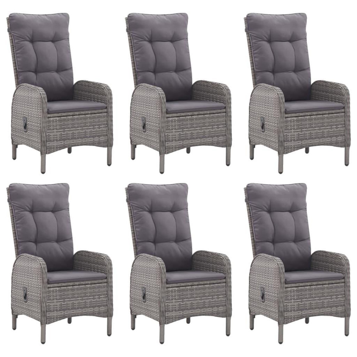 VIDAXL Ensemble a manger de jardin 7 pcs Gris