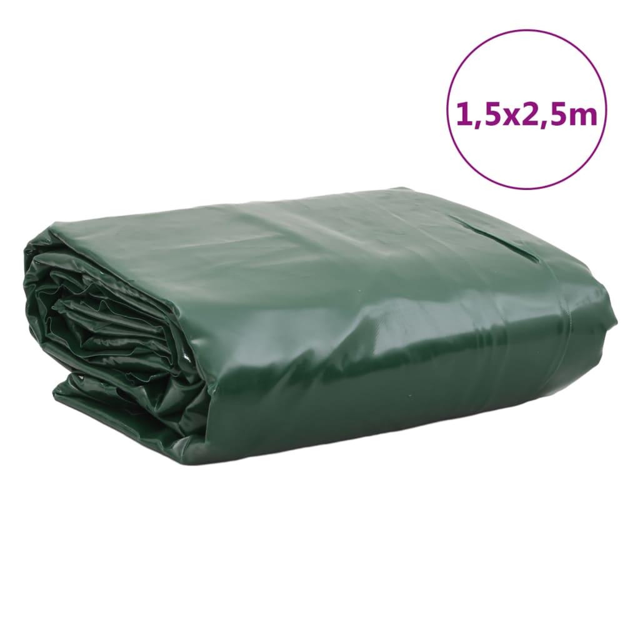 Voir la diapositive 6 : VIDAXL Bache vert 1,5x2,5 m 650 g/m²