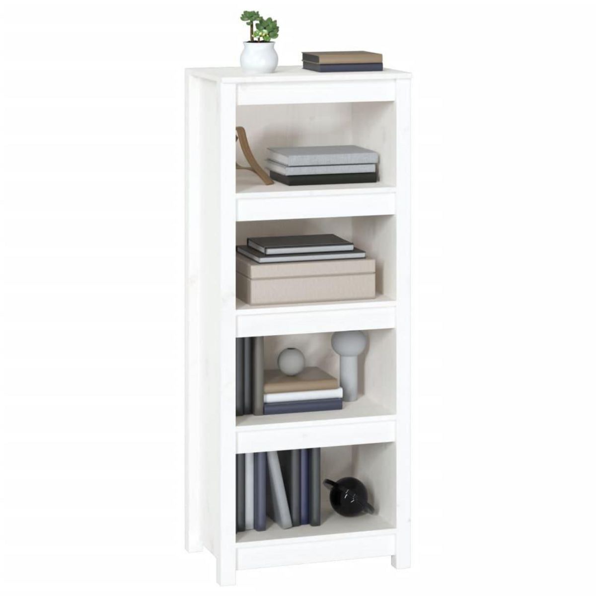 VIDAXL Bibliotheque Blanc 50x35x125,5 cm Bois de pin massif