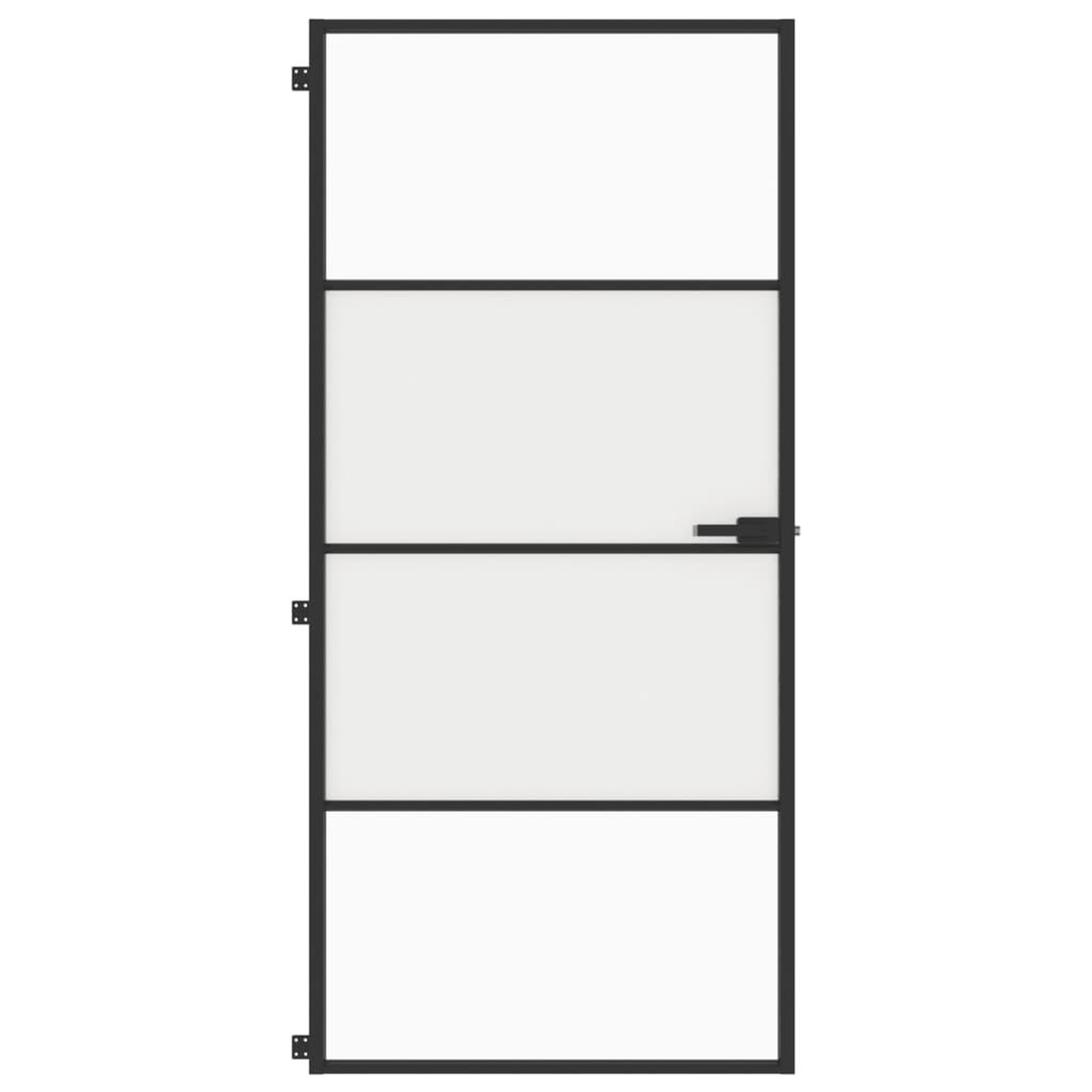Voir la diapositive 3 : VIDAXL Porte interieure mince noir 93x201,5 cm verre trempe aluminium