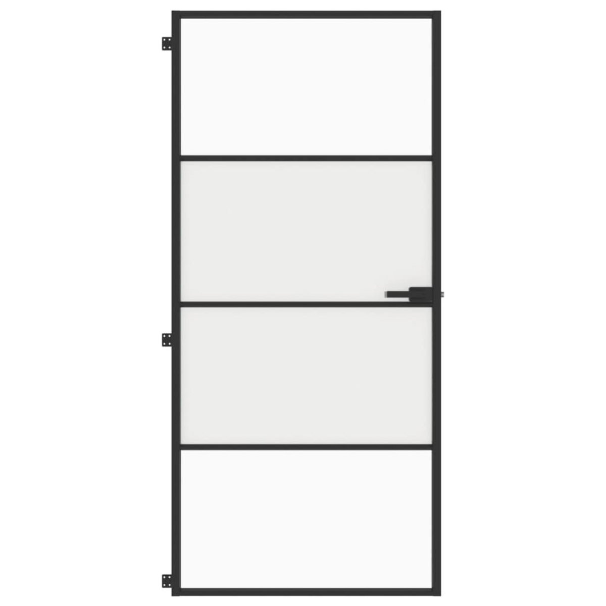 VIDAXL Porte interieure mince noir 93x201,5 cm verre trempe aluminium