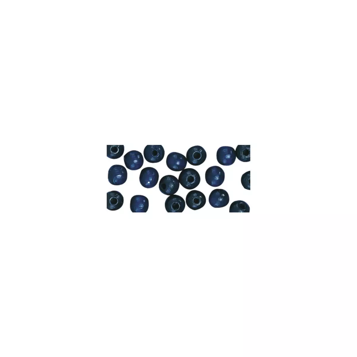 Rayher Perles en bois FSC 100%, polies, 10mm ø, bleu foncé, 52 pièces