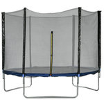 HOMCOM Trampoline d'extérieur Ø 305 cm avec filet de sécurité, poteaux rembourrés et échelle