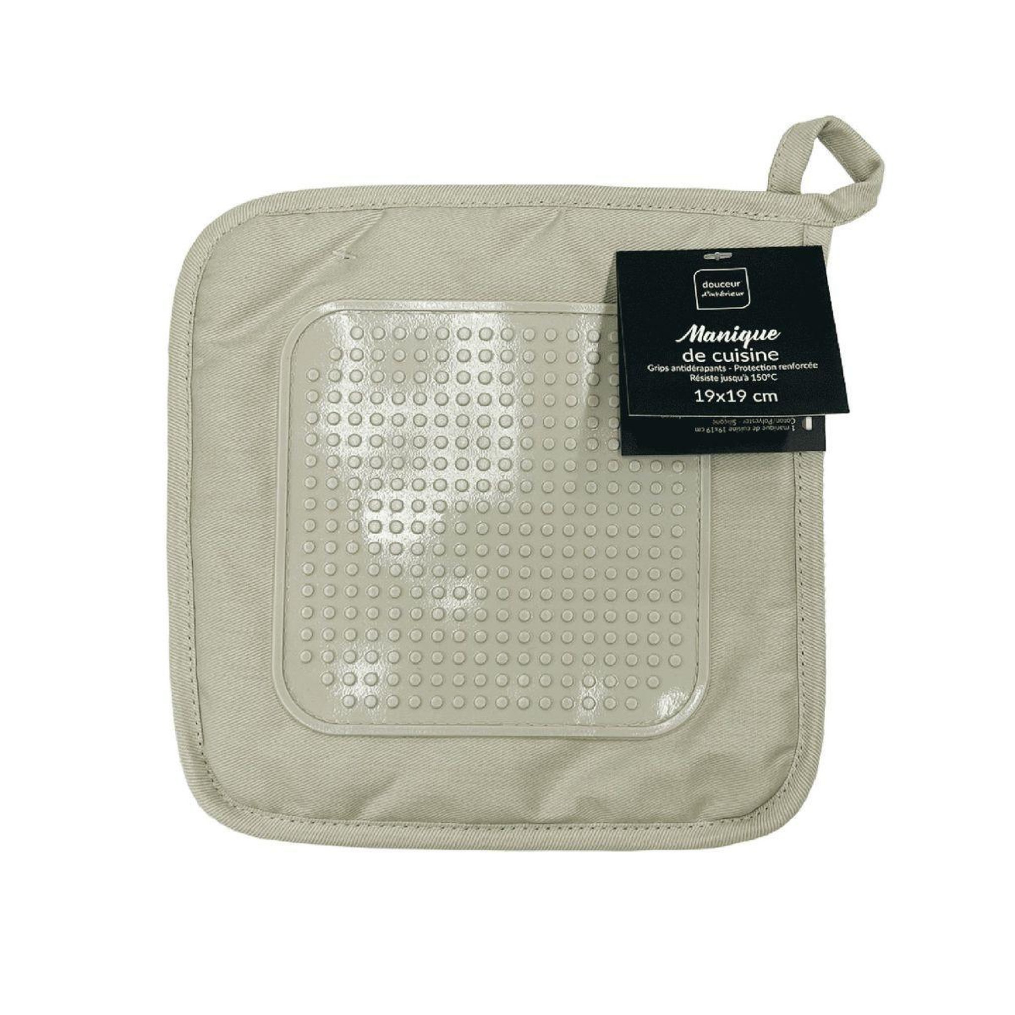 Voir la diapositive 3 : Douceur d'Intérieur Manique de cuisine en silicone  cuistot  19cm lin
