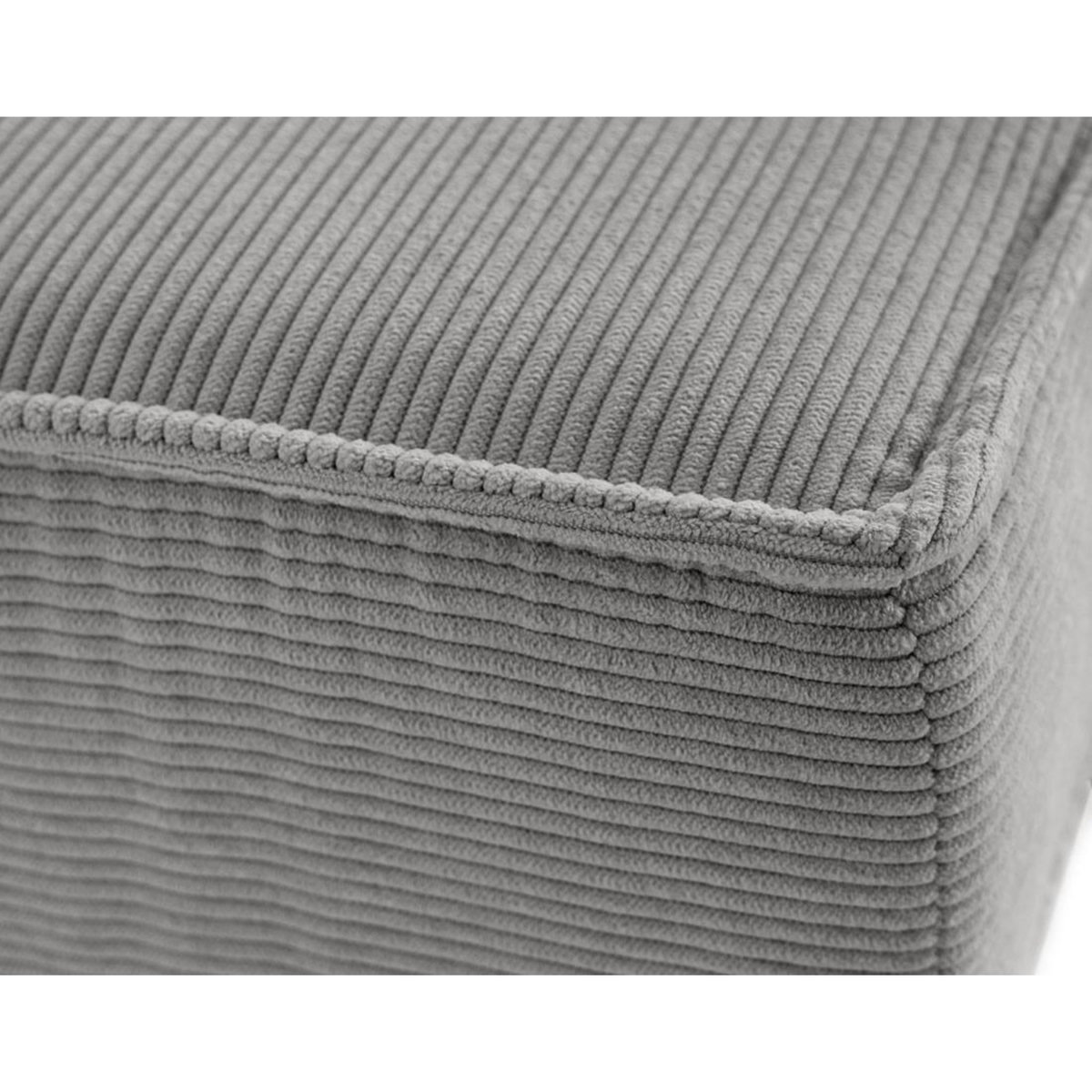 LISA DESIGN Jake - pouf en velours côtelé - pieds bois foncé