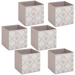 FIVE Lot de 6 boites de rangement BOHEMA - L. 31 x l.31 x H. 31 cm - Beige