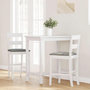 Voir la diapositive 3 : VIDAXL Tabourets de bar avec coussins 2 pcs blanc bois massif d'hevea