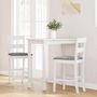 Voir la diapositive 3 : VIDAXL Tabourets de bar avec coussins 2 pcs blanc bois massif d'hevea