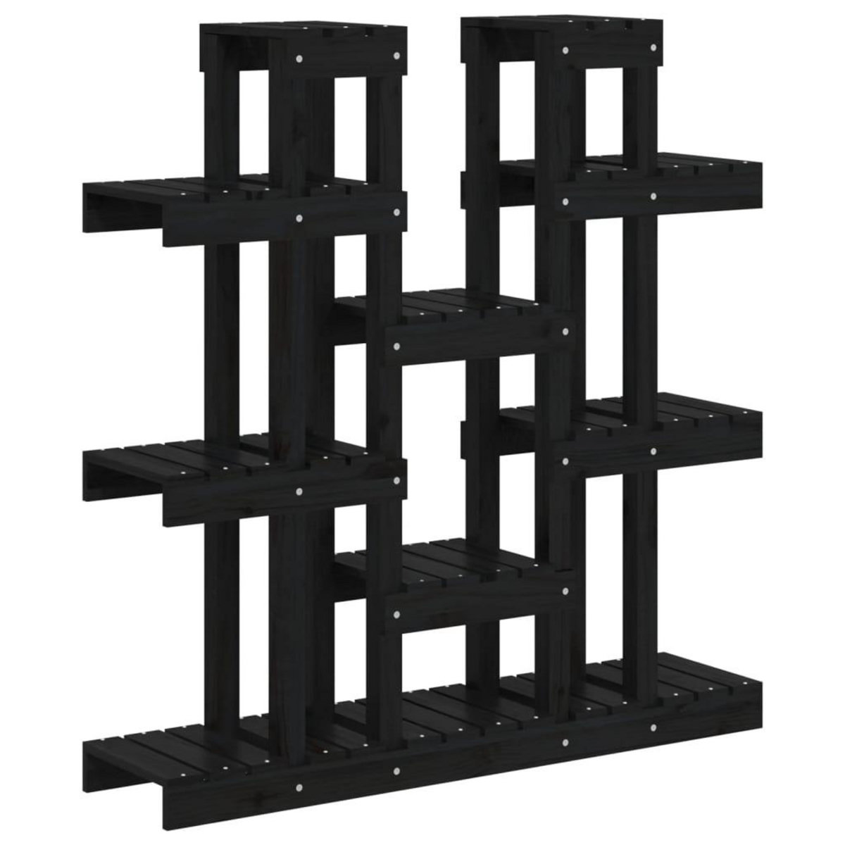 VIDAXL Support a plantes Noir 104,5x25x109,5 cm Bois massif de pin