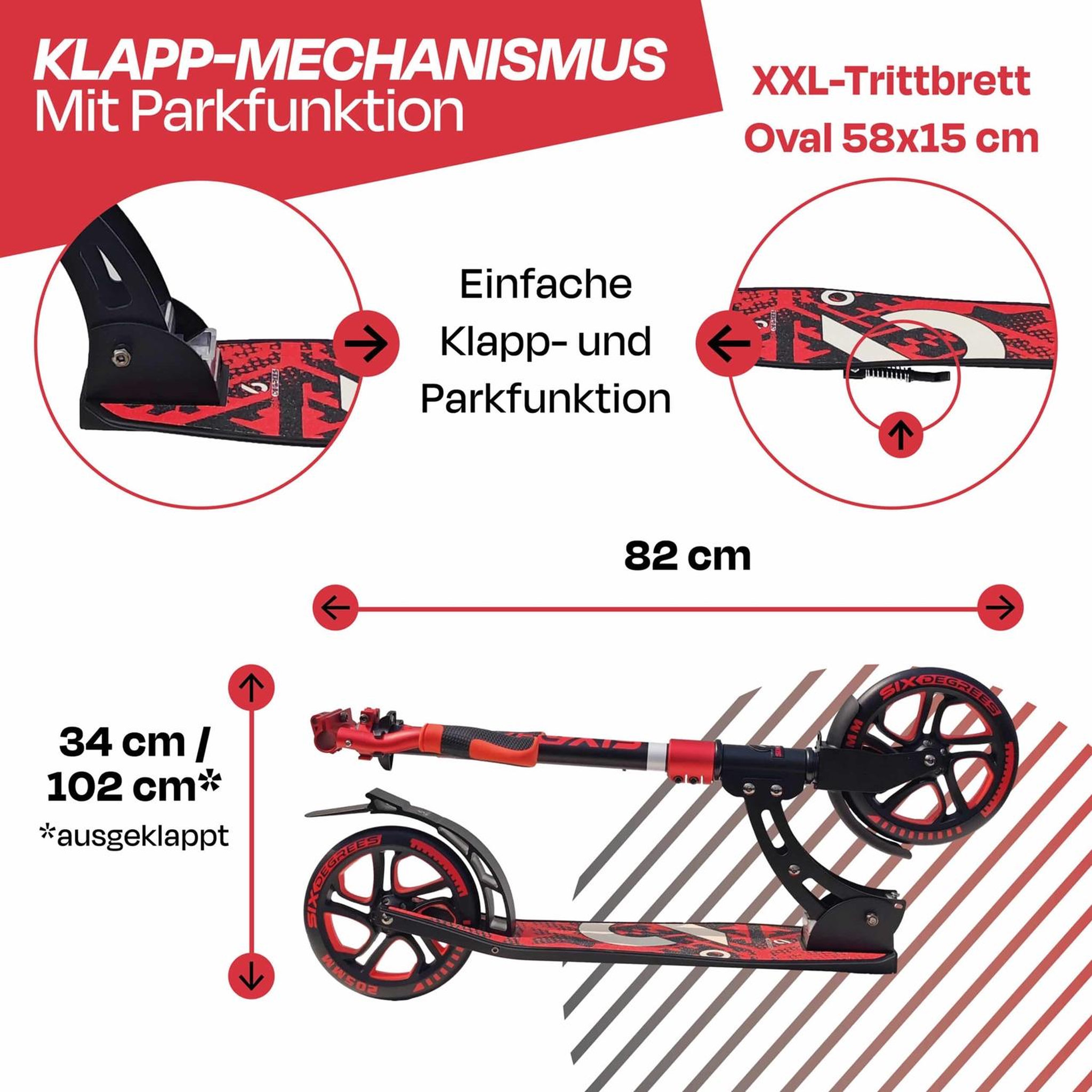 Voir la diapositive 5 : SIX DEGREES Trottinette Scooter en aluminium