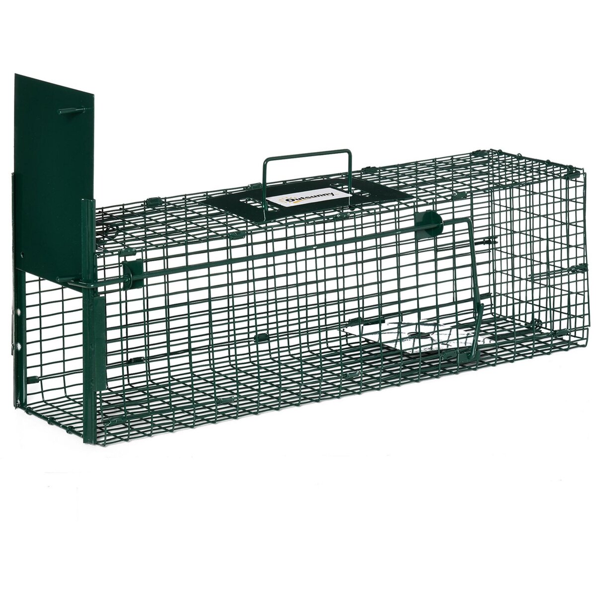OUTSUNNY Piège de capture pour petits animaux type lapin rat - entrée, poignée - dim. 60L x 18l x 20H cm - métal vert