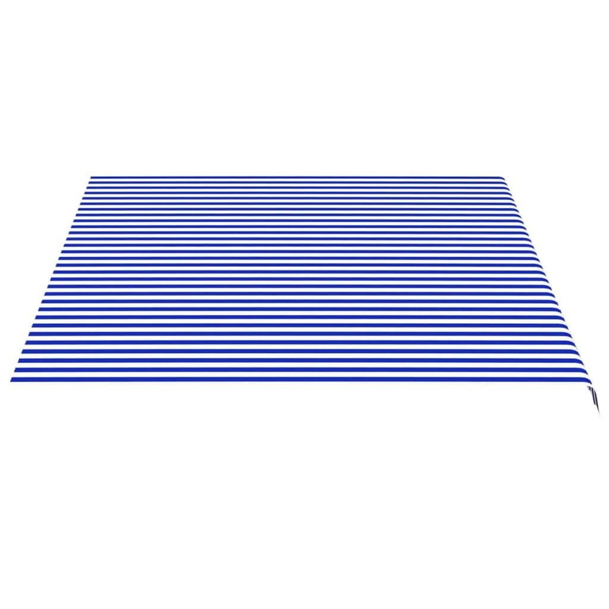 VIDAXL Tissu de remplacement pour auvent Bleu et blanc 4,5x3,5 m