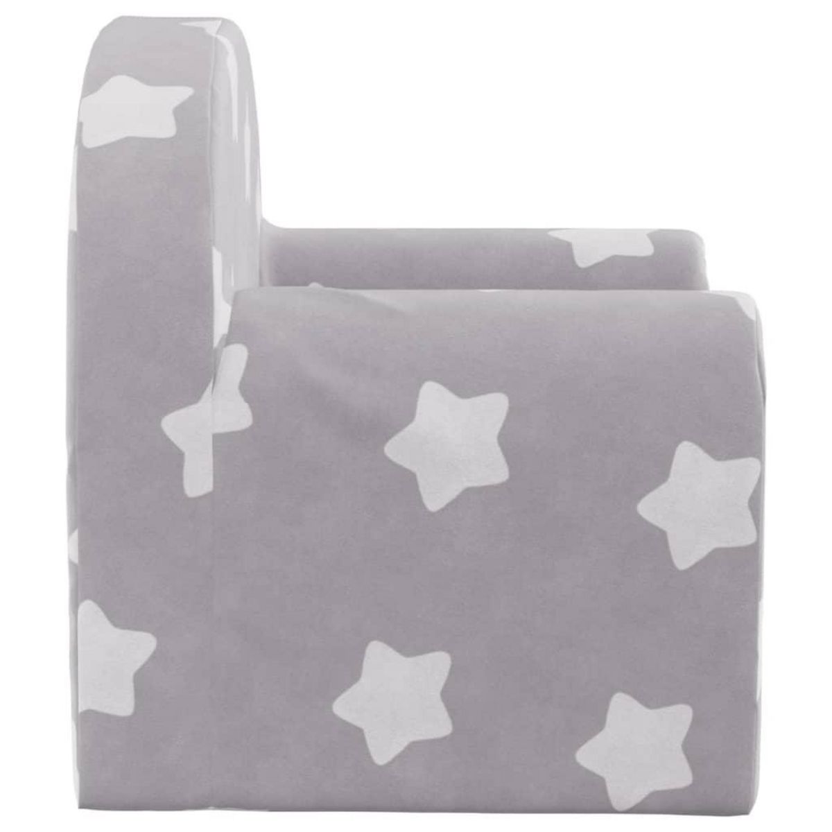 VIDAXL Canape pour enfants gris clair avec etoiles peluche douce