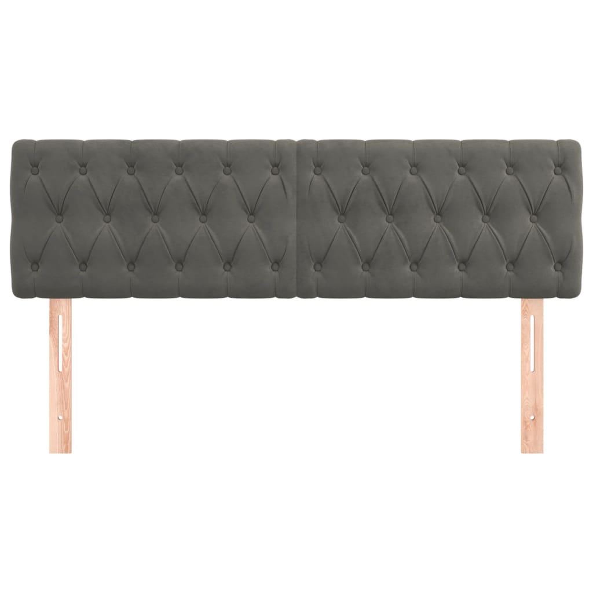 Voir la diapositive 3 : VIDAXL Tetes de lit 2 pcs Gris fonce 72x7x78/888 cm Velours
