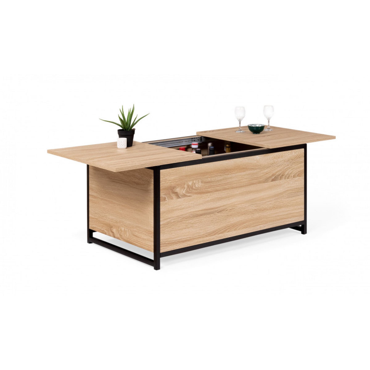 Table basse avec coffre de rangement style industriel HOUSTON pas cher ...
