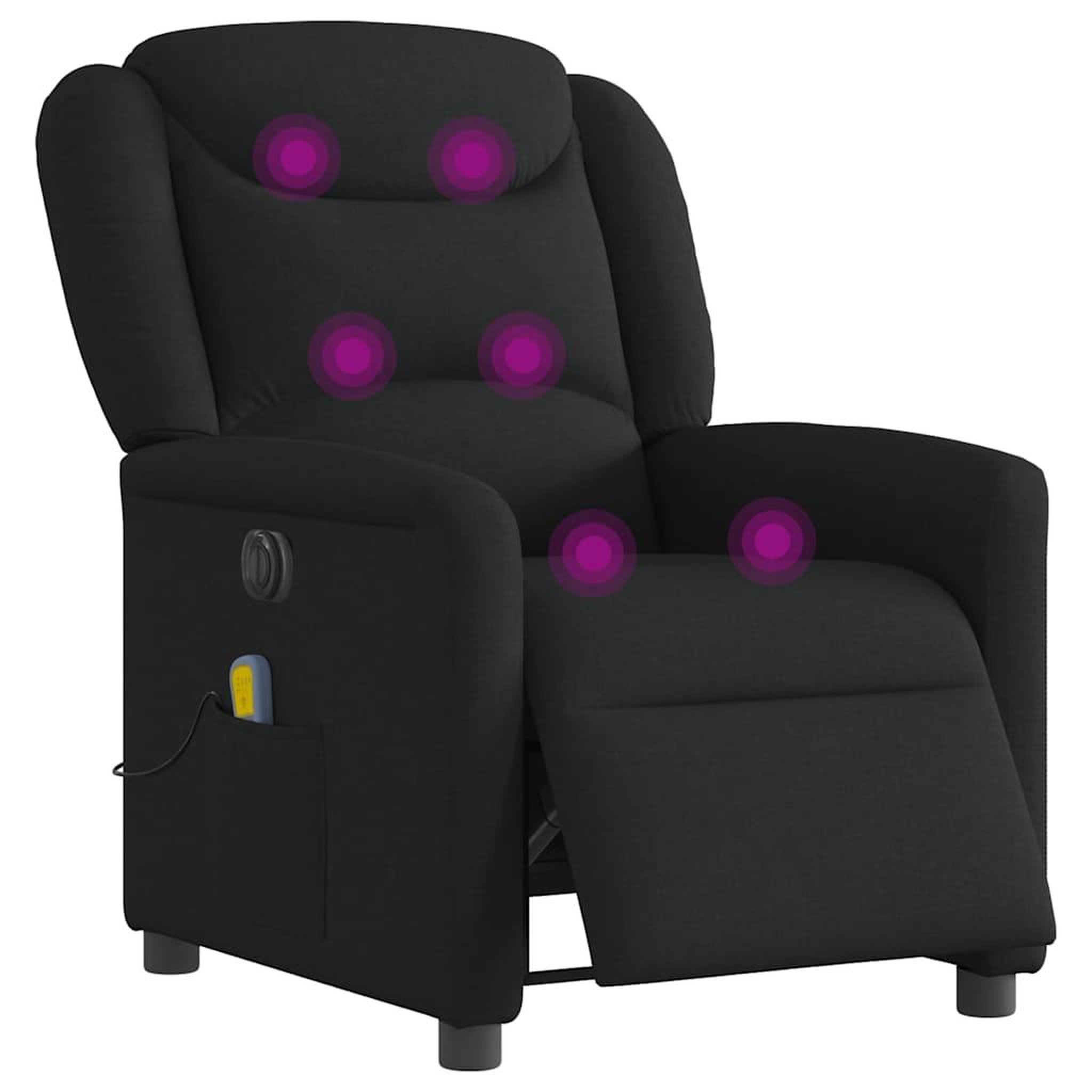 Voir la diapositive 3 : VIDAXL Fauteuil de massage inclinable electrique Noir Tissu