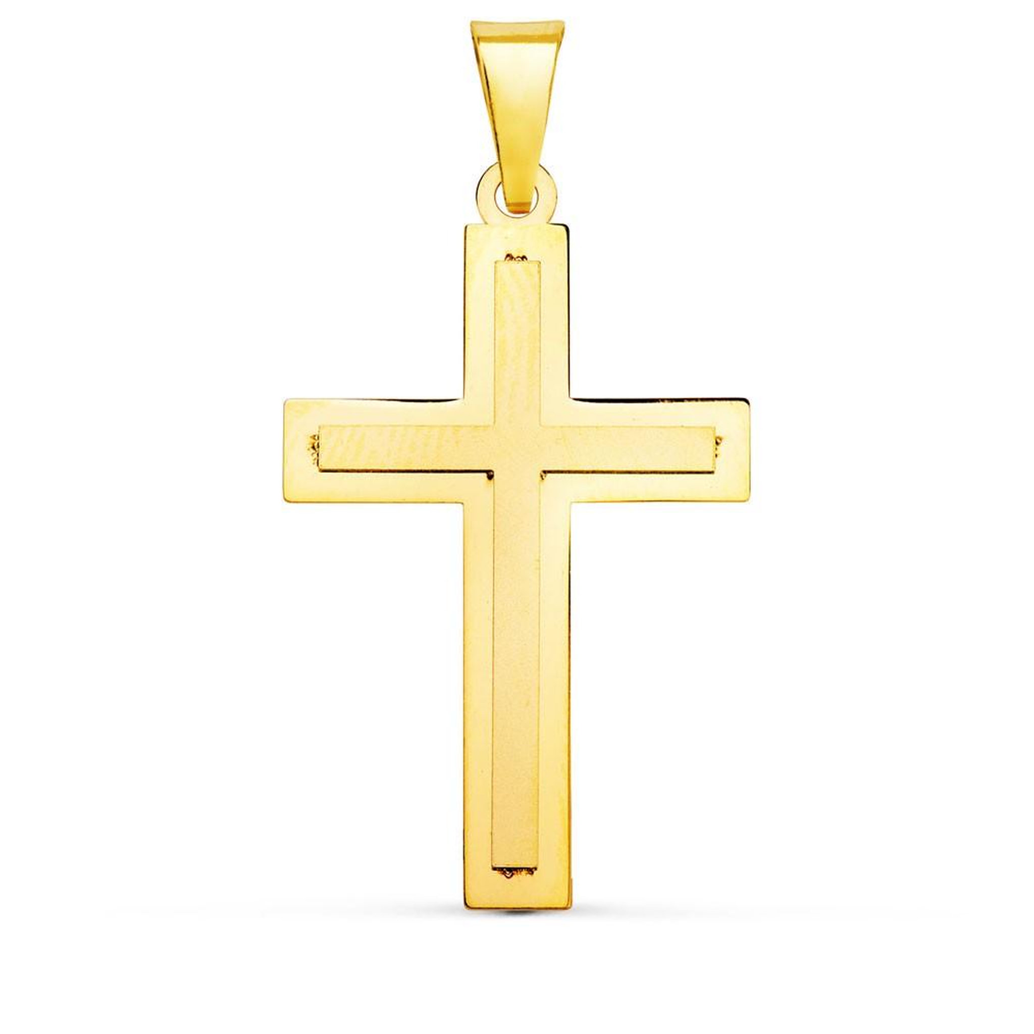 L'ATELIER D'AZUR Pendentif  - Médaille Croix Or 18 Carats 750 Jaune - Chaine Offerte