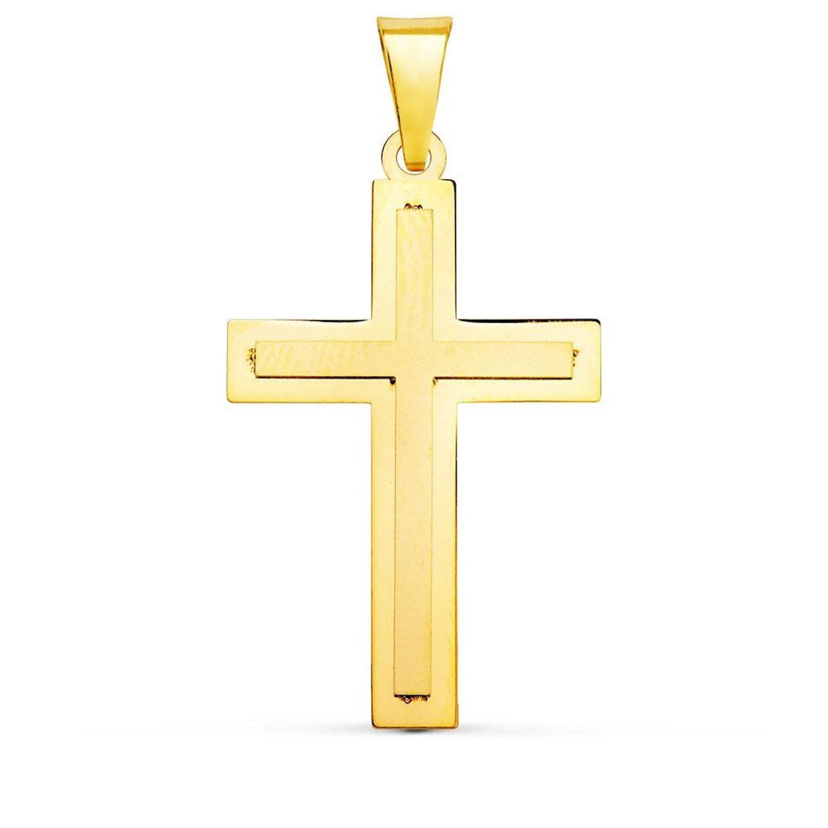 L'ATELIER D'AZUR Pendentif  - Médaille Croix Or 18 Carats 750 Jaune - Chaine Offerte