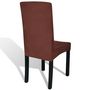 Voir la diapositive 4 : VIDAXL Housse de chaise droite extensible 4 pcs marron