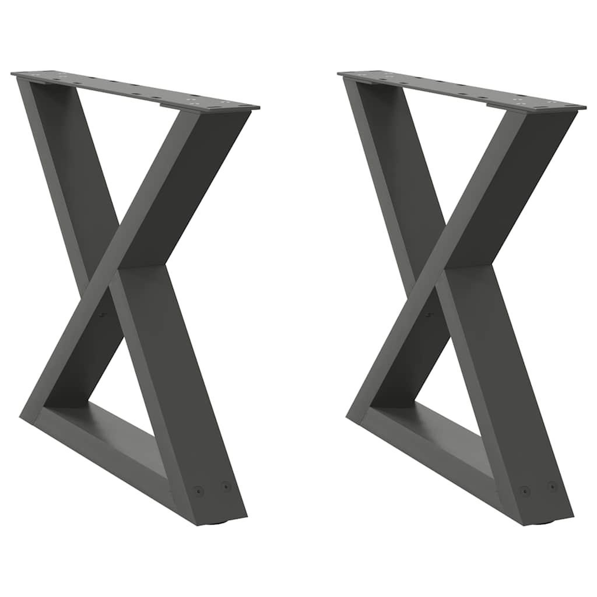 Voir la diapositive 2 : VIDAXL Pieds de table basse 2 pcs anthracite 60x(42-43,3) cm