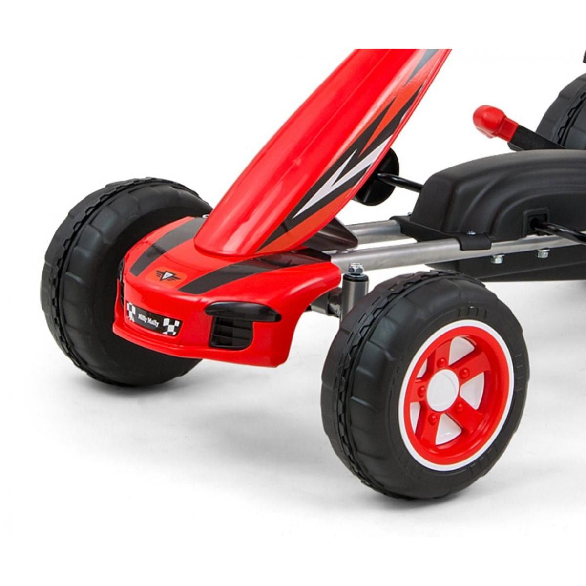 MILLY MALLY Kart à Pédales Sportif Viper Rouge pour Enfants