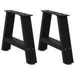 VIDAXL Pieds de table basse forme de A 2 pcs noir 50x(30-31) cm acier
