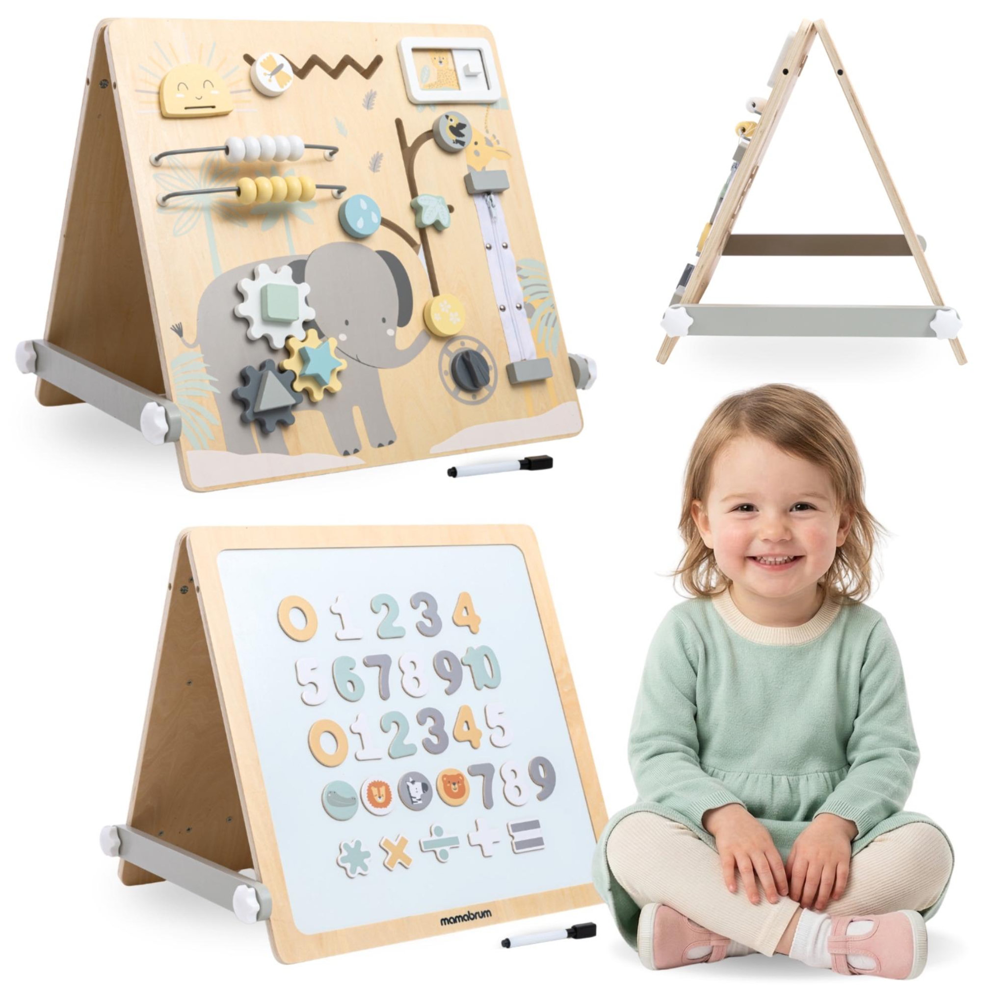 MAMABRUM Tableau Enfant Bois Mamabrum Magnetique Et Manipulation 49x37 cm 2 Ans+