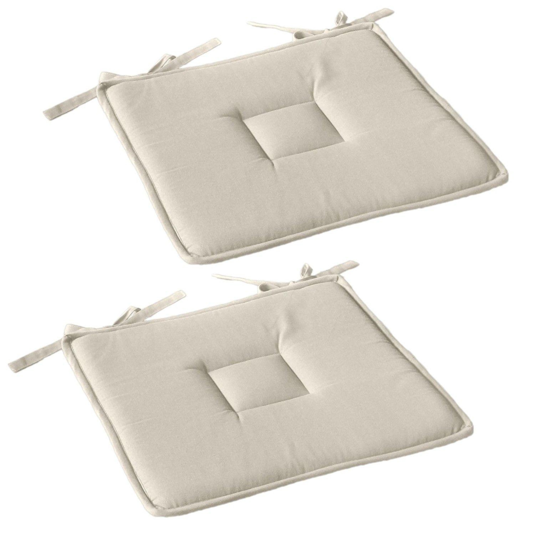 Voir la diapositive 1 : TOILINUX Lot de 2 galettes de chaise en coton panama