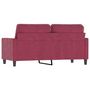 Voir la diapositive 5 : VIDAXL Canape a 2 places Rouge bordeaux 140 cm Velours