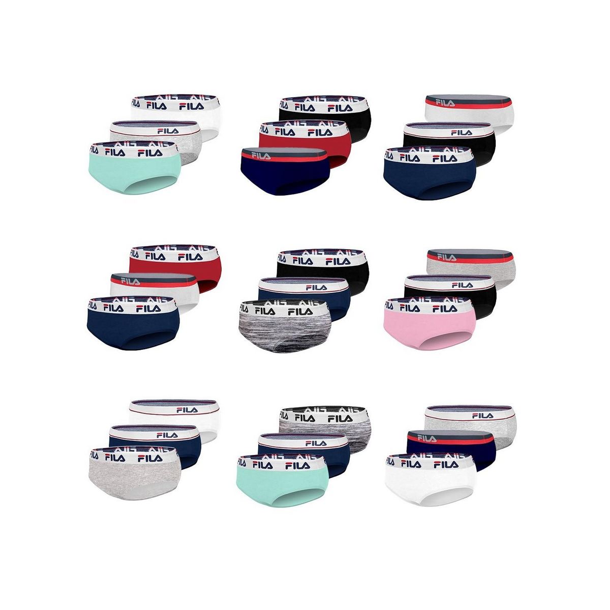 FILA Pack Surprise de 3 Slips coton femme