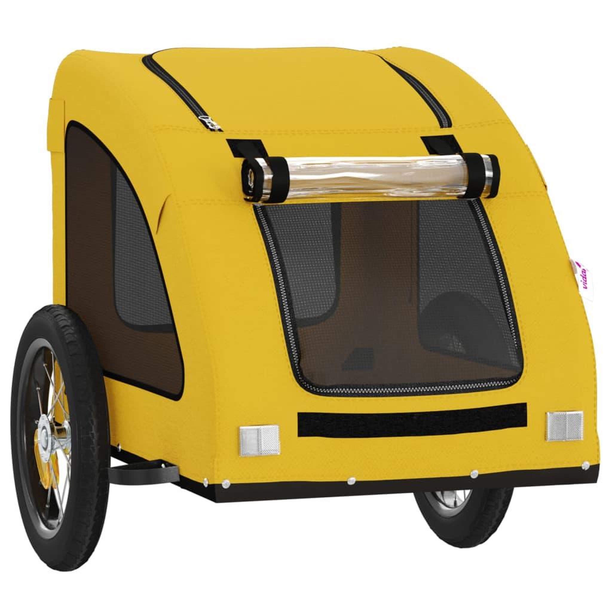 Voir la diapositive 5 : VIDAXL Remorque de velo pour animaux de compagnie jaune