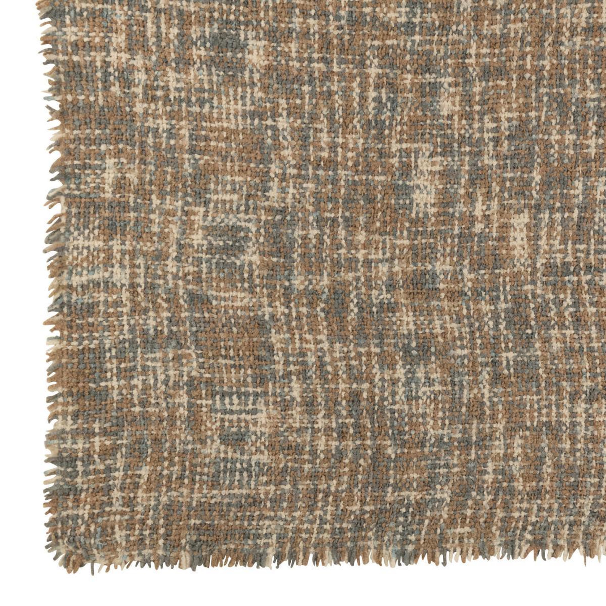 Voir la diapositive 2 : J-LINE Plaid en tweed  cosy  130x180cm bleu clair & beige