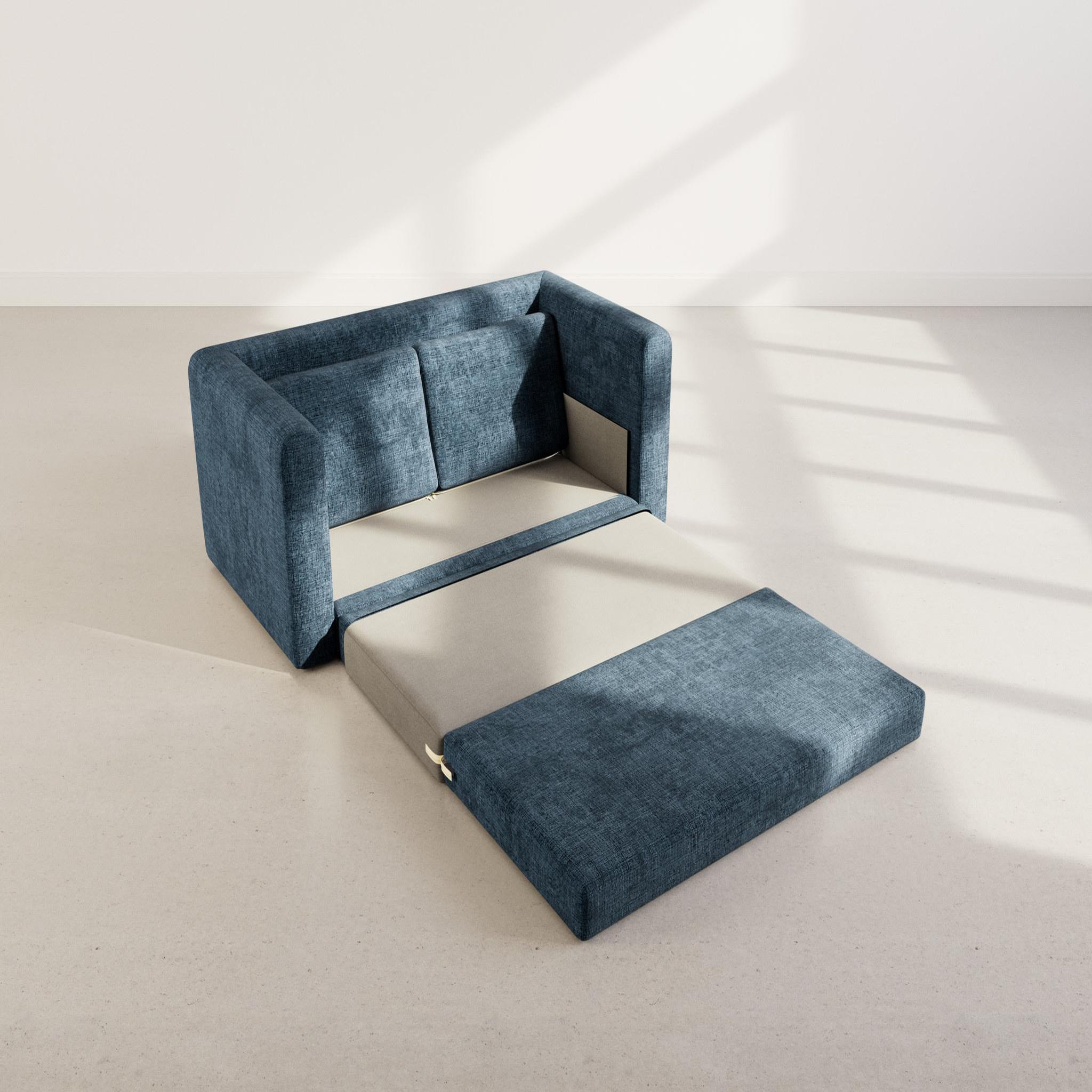Voir la diapositive 4 : BEST MOBILIER Marilia - canapé 2 places convertible déplimousse en velours texturé