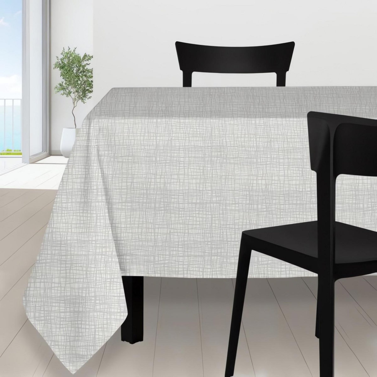 SOLEIL D'OCRE Nappe anti-tâches GALAXY gris, par Soleil d'ocre