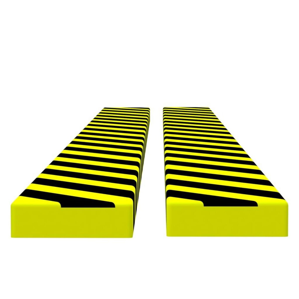 VIDAXL Protecteurs d'angle 2 pcs Jaune et noir 6x2x101,5 cm PU