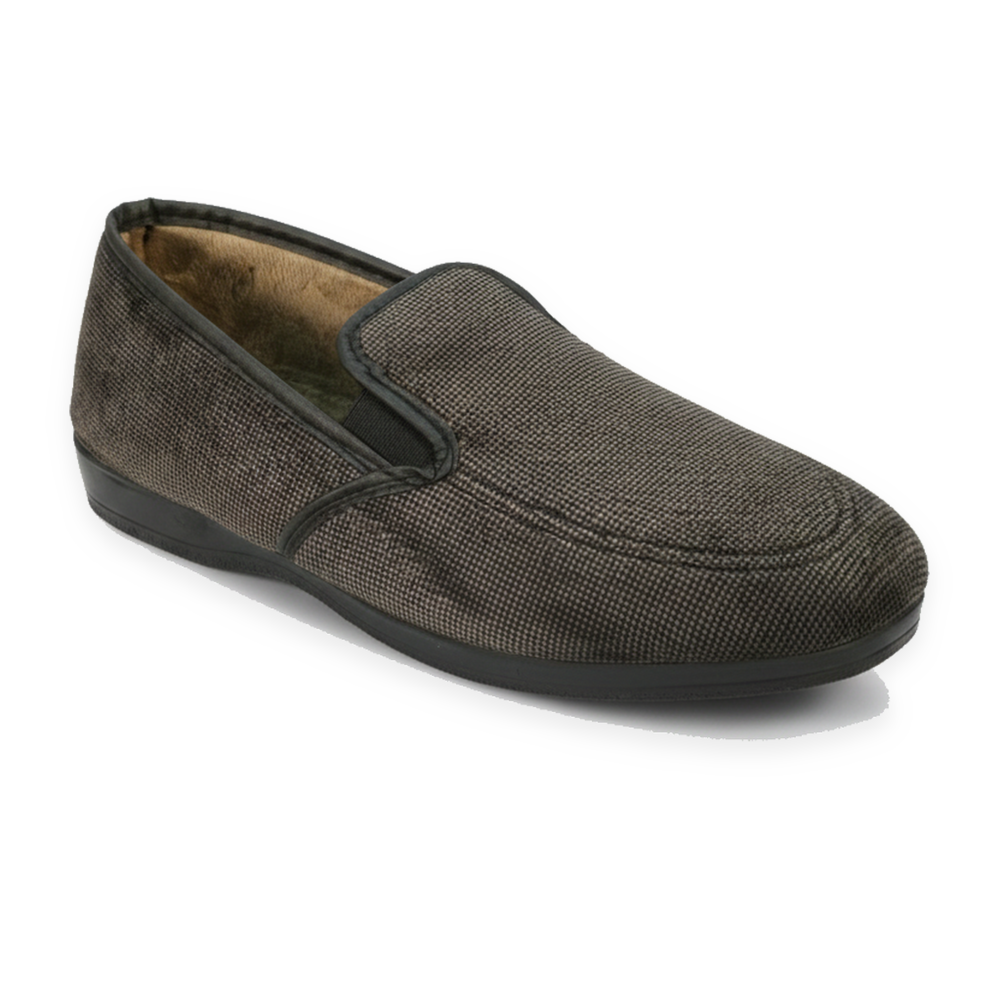 OZABI Ozabi charentaises homme toucher velours microfibre, fabriquées en espagne. Coloris disponibles : Marron, Bleu, Noir, Gris