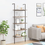 VIDAXL Etagere inclinee a 5 niveaux Marron fonce et noir 64x35x185 cm